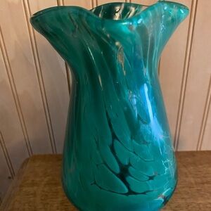 6.5” tall thick art glass vase